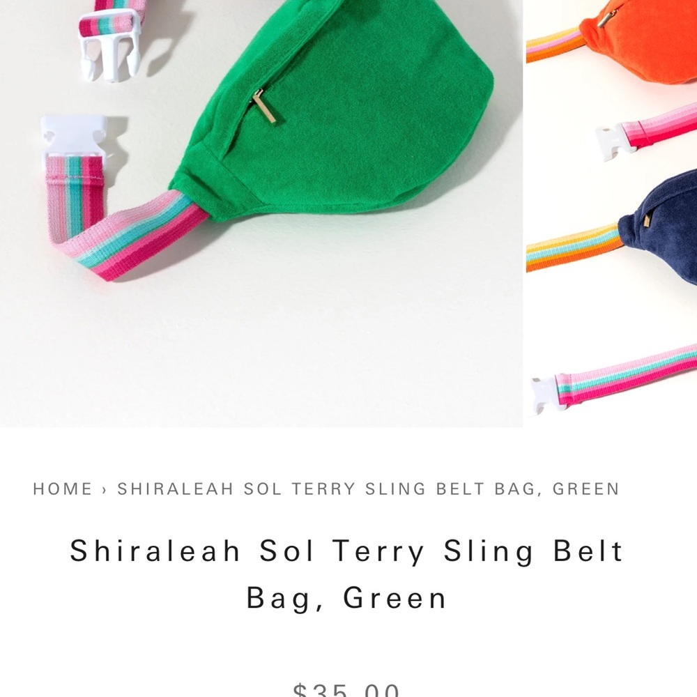 Shiraleah Green Terry Sling Belt Bag Fanny Pack